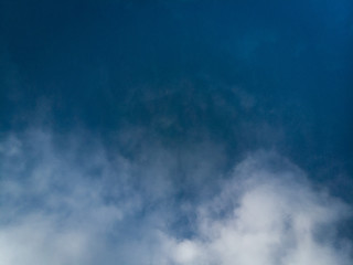 dramatic sky with clouds - reflection in water