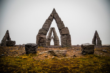 Arctic henge in northern Iceland