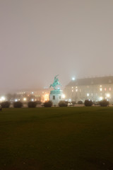 Fototapeta na wymiar Hofburg Palace in Vienna Austria mist and evening
