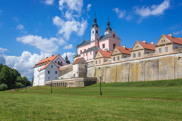 Hermitages and church in Camaldolese monastery complex on the Wigry Peninsula in Podlasie region of...