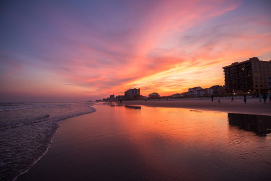 Sunset At Ocean Front North Myrtle Beach