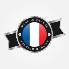 Made in France  Silver label Template Design