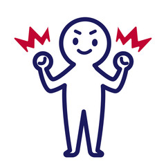 人物　人間　シンプル　デフォルメ　ガッツポーズ