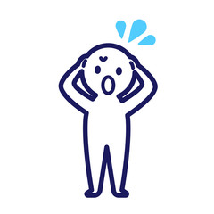 人物　人間　シンプル　デフォルメ　焦る