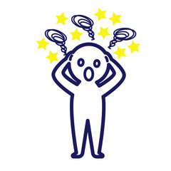 人物　人間　シンプル　デフォルメ　パニック