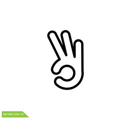 Fototapeta premium Okay hand icon vector logo design template