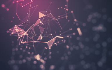 Abstract background. Molecules technology with polygonal shapes, connecting dots and lines....