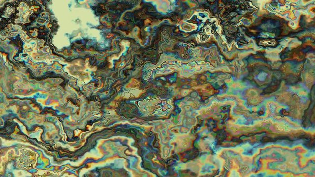 Grunge digital surface movement with past iridescent colors, vintage colors marble with spectral reflection color, seamless loop