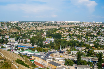 Obraz premium View of the city from a height