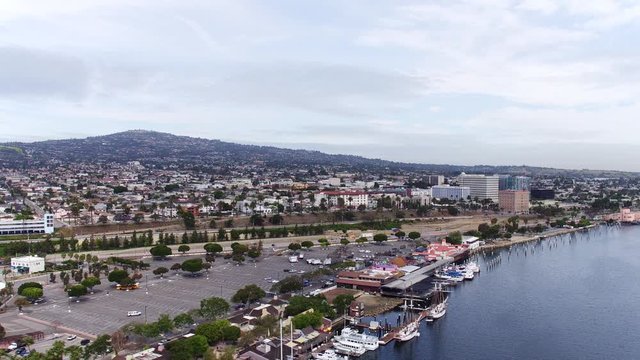 View of San Pedro in California, wide aerial