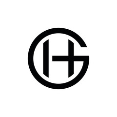 GH G H letter logo design vector icone