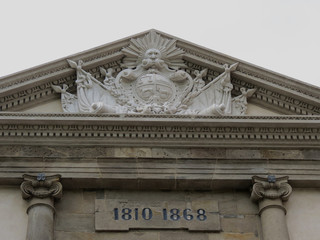 detail of the facade of building