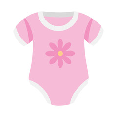 cute clothes baby girl with flower decoration vector illustration design