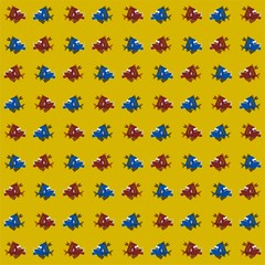  Blue Fish Hold a Spoon and Fork Want to Eat Cartoon Cute Illustration, Cartoon Funny Character, Pattern Wallpaper