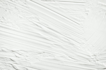 White texture background, Abstract brush stroke pattern textured acrylic white painting, White wall