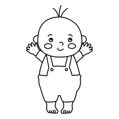 cute little baby boy isolated icon vector illustration design