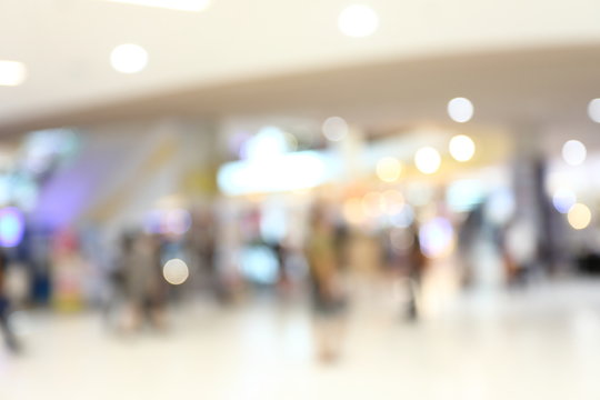 abstract image blur background of people lifestyle in modern shopping mall