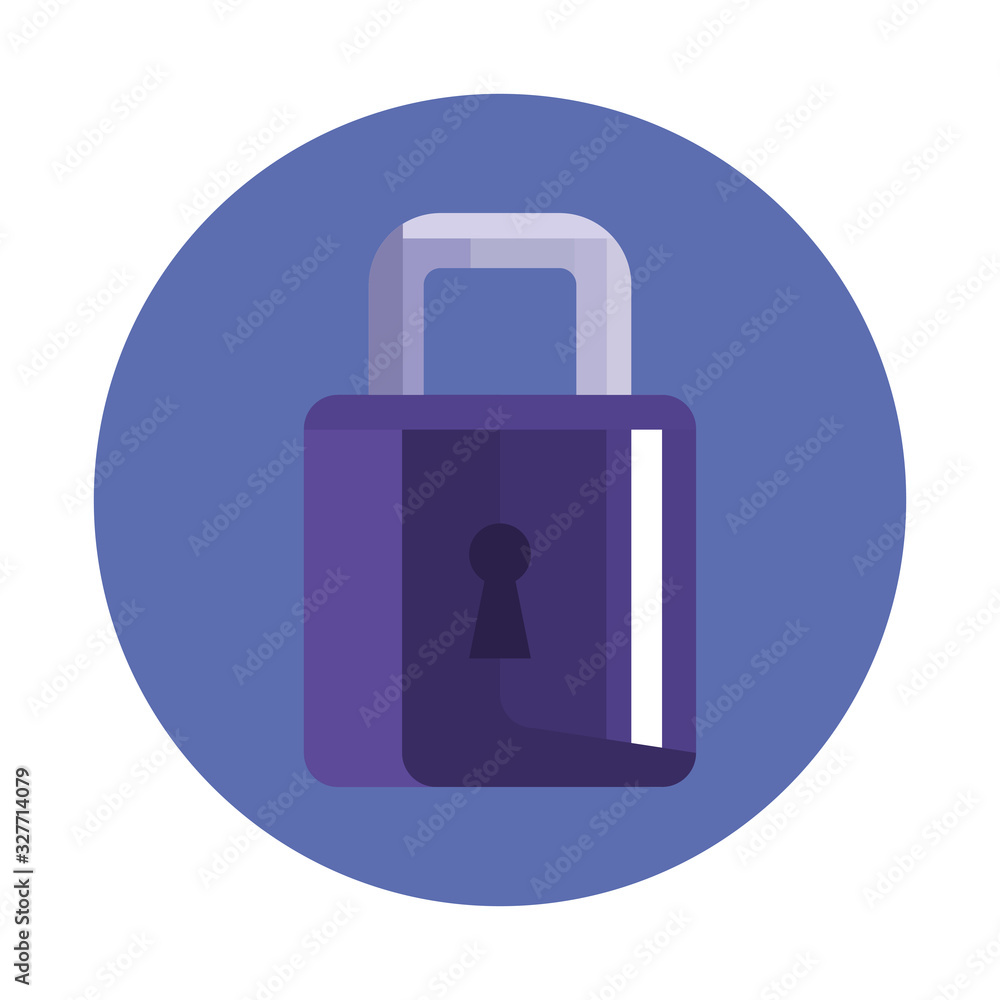 Poster padlock design of security system warning protection danger web alert and safe theme vector illustra
