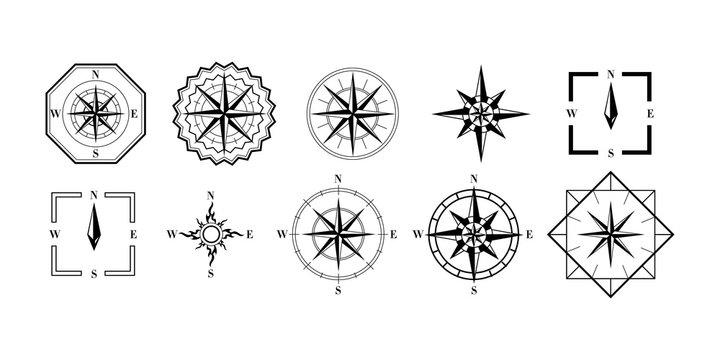 compass vector set collection graphic clipart design