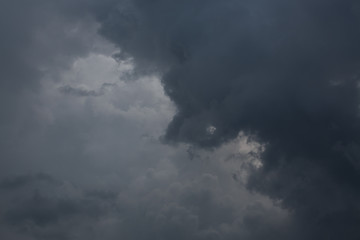 Fototapeta na wymiar heavy storm cloud on dramatic moody dark sky