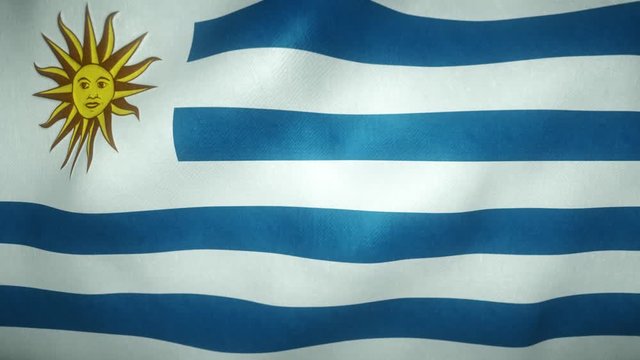 flag of uruguay waving in the wind