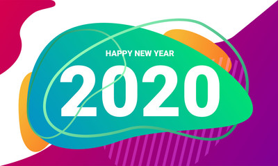 New year 2020 colorful background template