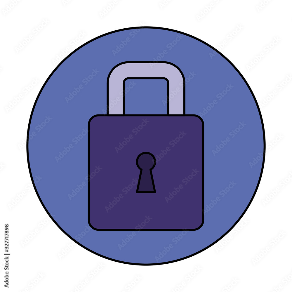 Poster padlock design of security system warning protection danger web alert and safe theme vector illustra