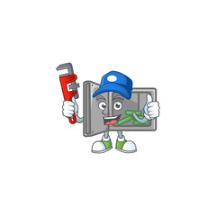 Smiley Plumber security box open on mascot picture style