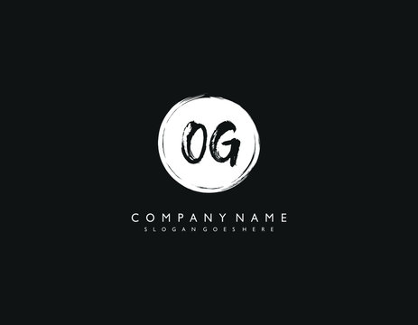 OG initial letter elegant handwriting logo collection