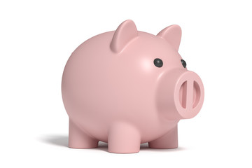 Piggy bank isolated on white background. saving money. 3d rendering