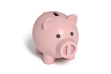 Piggy bank isolated on white background. saving money. 3d rendering