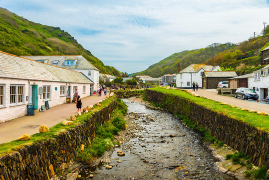 Boscastle fishing village in Cornwall. England