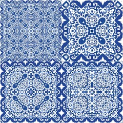 Ornamental azulejo portugal tiles decor.