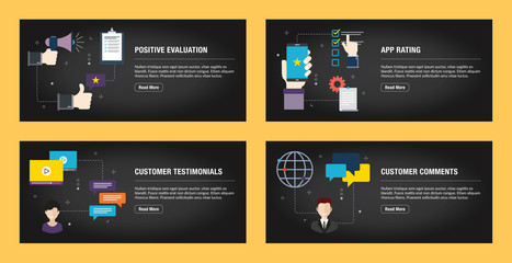 Positive evaluation, app rating and customer testimonials.