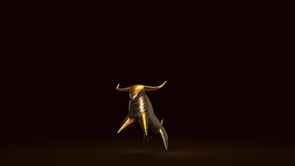 Fototapeta na wymiar bull gold 3d rendering in dark tone for business content.