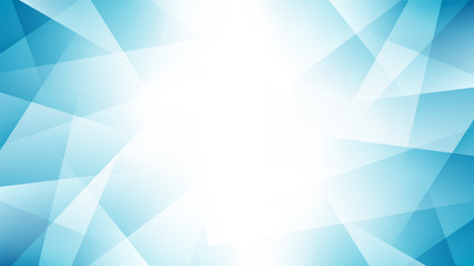 Light blue abstract background with geometric fractal shapes. Modern gradient blue vector illustration.