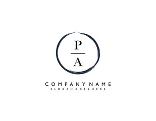 PA initial letter elegant handwriting logo collection