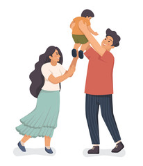 Family happy moments illustration design