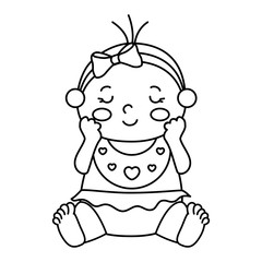 cute little baby girl isolated icon vector illustration design