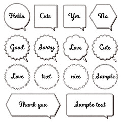 吹き出しテキスト入り素材セット