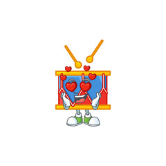 A romantic independence day drum cartoon mascot design style