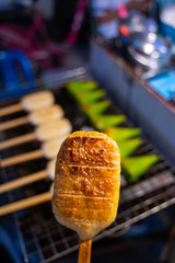 grilled sticky rice with egg sauce