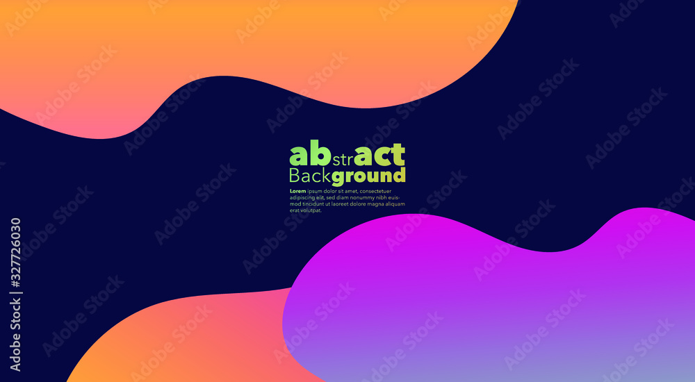 Poster fluid blurred gradient background. abstract geometric backdrop for poster, fluid 3d shapes compositi