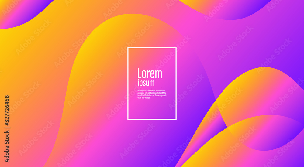 Poster fluid blurred gradient background. abstract geometric backdrop for poster, fluid 3d shapes compositi
