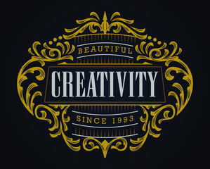Victorian Ornamental Badge Classic Style For Label, Logotype, Signage and Branding