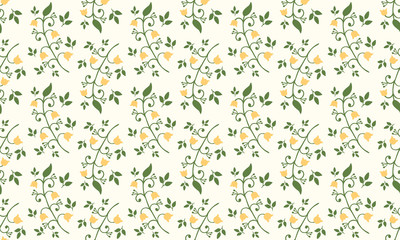 Elegant Botanical leaf, with simple flower pattern background design.