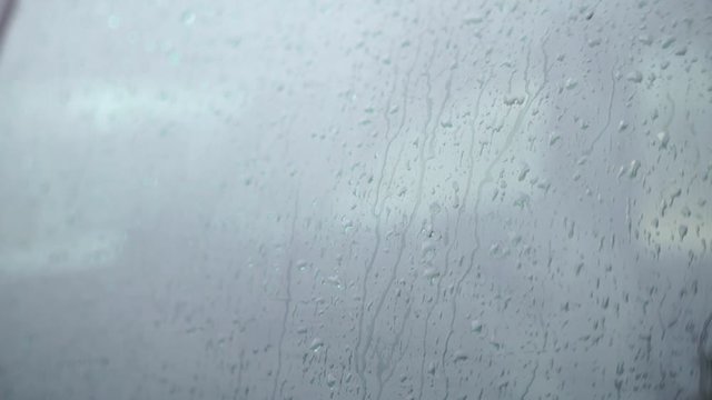 Umbrella in the rain in vintage tone