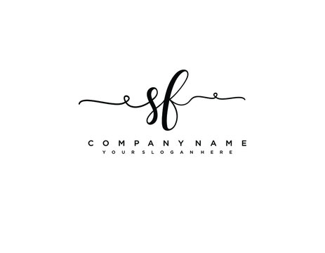 SF initial letter elegant handwriting logo collection