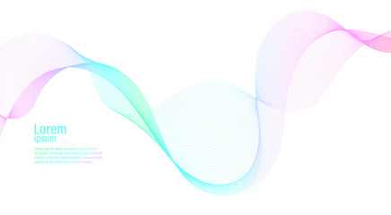 Abstract line pastel wave. Futuristic. Wonderful background in pastel tone. Modern surface design style. Vector illustration. Packaging wrap paper. Banner, Business card, Poster, Cover, Pattern. Minim