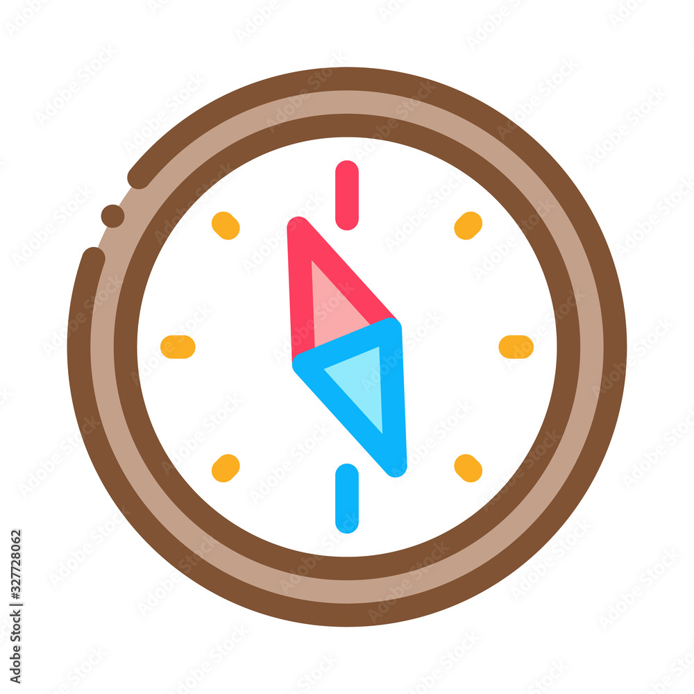 Poster navigational compass tool icon thin line vector. compass searching way, direction and orientation eq